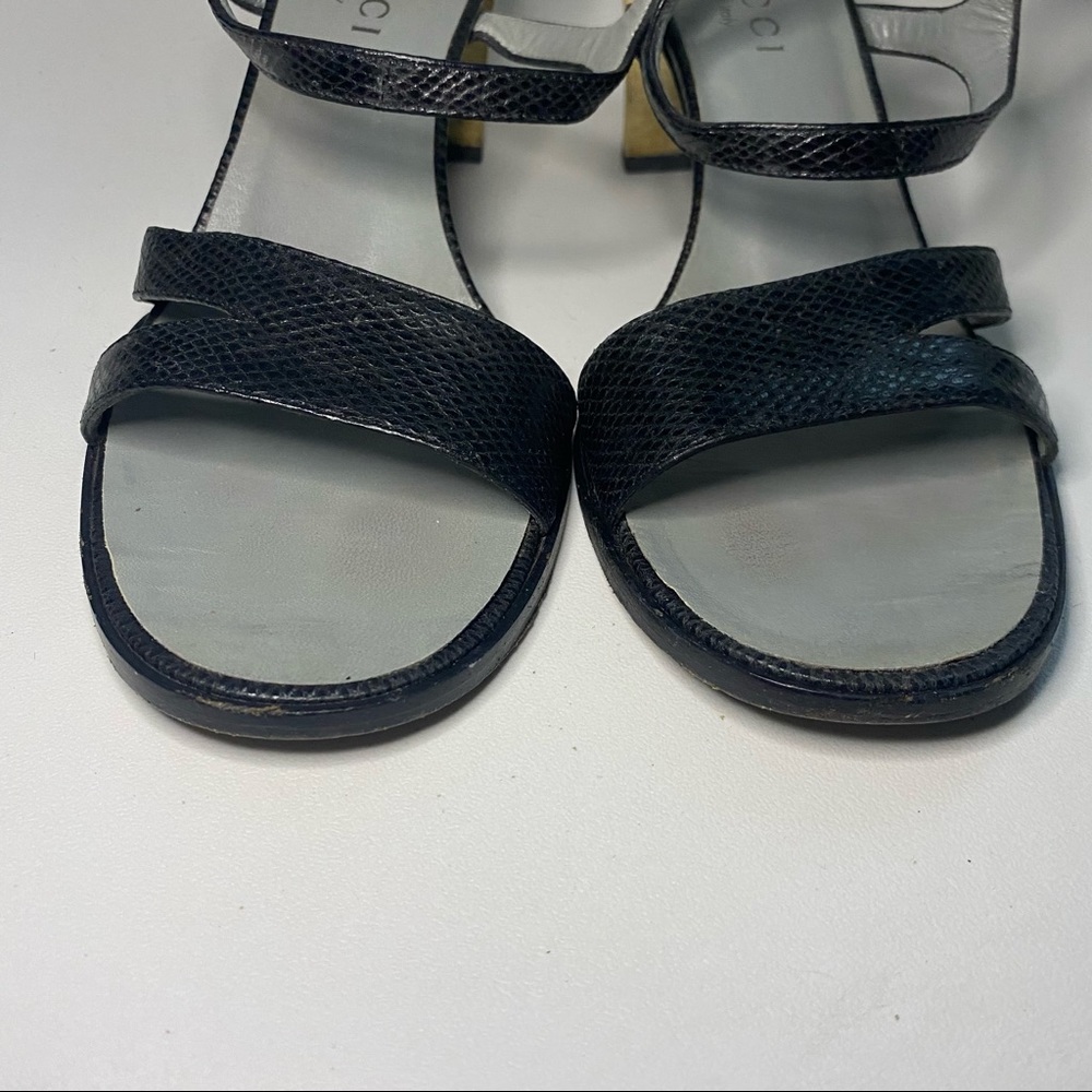 Gucci Black Block Heel Ankle Strap Sandal - Picture 11 of 16